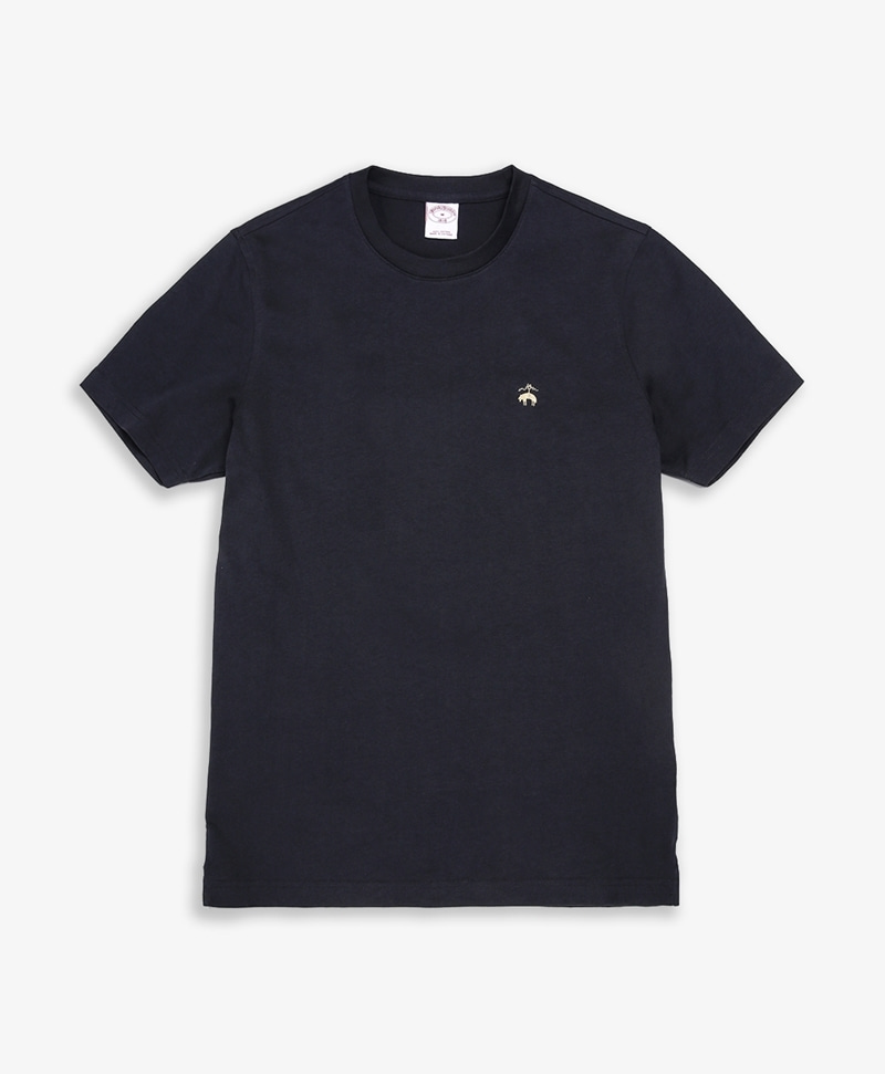 코튼 숏-슬리브 티셔츠 (블랙)
