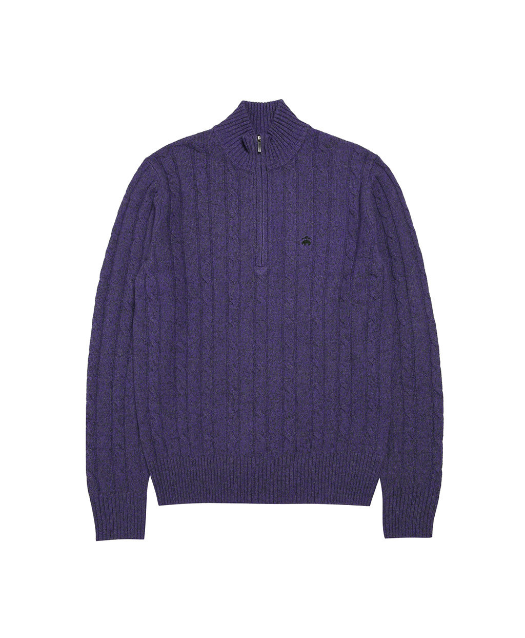 로고 케이블 하프 집업 스웨터 (퍼플)