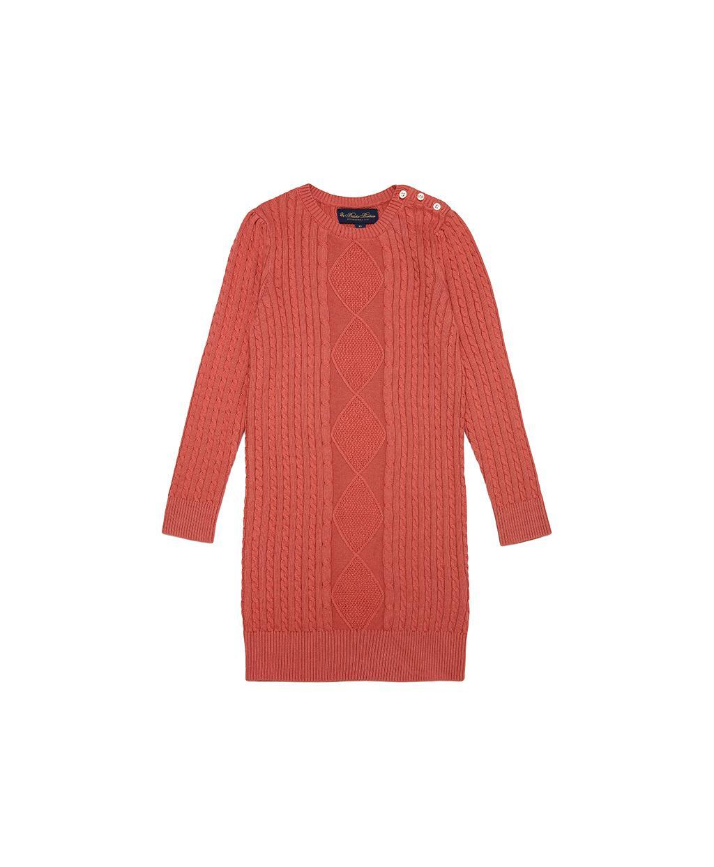 [키즈] [여아] 케이블 스웨터 드레스 (다크 핑크)